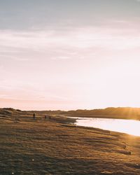 Scenic view of sea at sunset