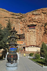 0918 large metal censer at the entrance area. qianfo grottoes of mati si temple-zhangye-gansu-china.