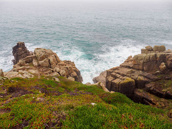 Rock formation on sea shore