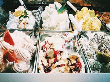Close-up of multi colored ice cream