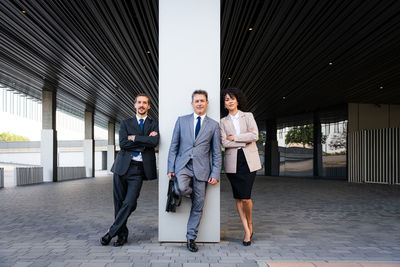 Business colleagues standing in city