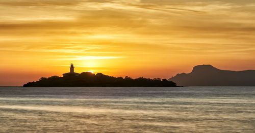 Scenic view of sea during sunset