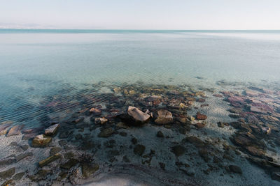 Aerial view of sea against sky