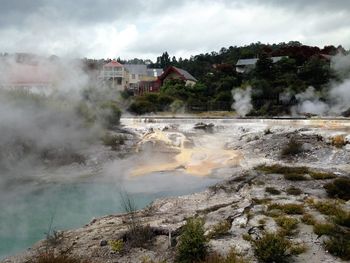 Village with natural hot pool 