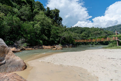 Scenic view of beach against sky