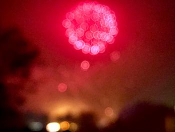 Defocused image of illuminated lights