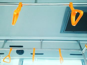 Close-up of orange hanging light