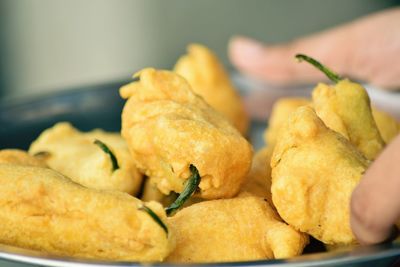 Close-up of served food in plate