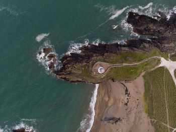 High angle view of sea shore