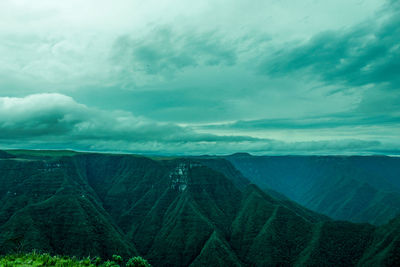 High angle view of landscape against sky