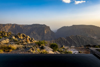 View of mountain against cloudy sky