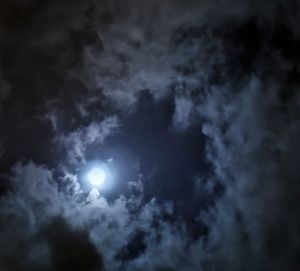 Low angle view of moon in sky