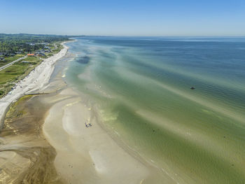 Aerial photo of fjellerup beach, denmark