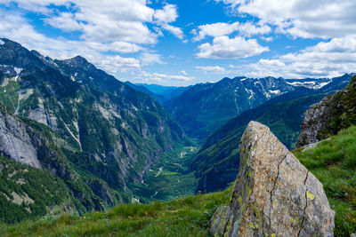 Scenic view of mountains against sky