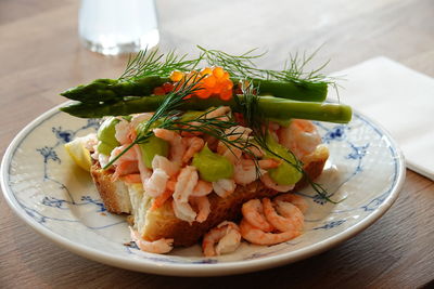 Close-up of food in plate on table