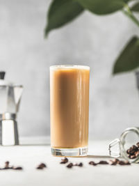 Close-up of coffee cup on table