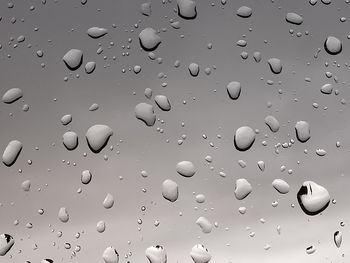 Full frame shot of wet glass window