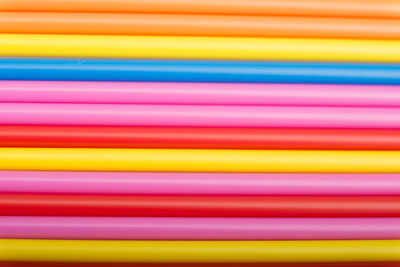 Full frame shot of multi colored drinking straws