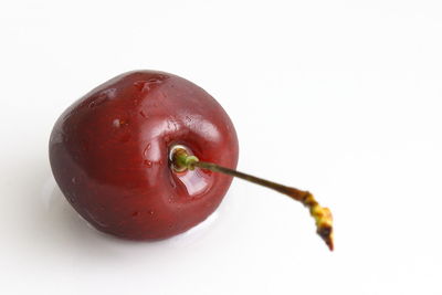 Close-up of apple against white background