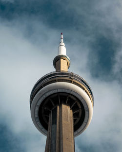 Low angle view of cn tower. 