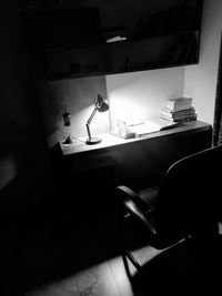 Man sitting on table at home