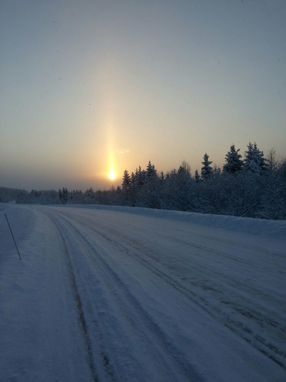 snow, winter, cold temperature, sunset, sun, tranquil scene, tranquility, season, landscape, scenics, beauty in nature, clear sky, covering, nature, weather, field, tree, snow covered, copy space, sunlight