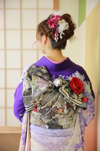 Young woman with bouquet