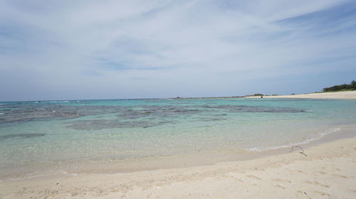 Scenic view of beach against sky