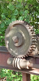 Close-up of old machine part