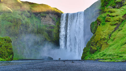 Scenic view of waterfall