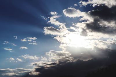 Low angle view of clouds in sky