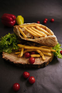 Close-up of food on table