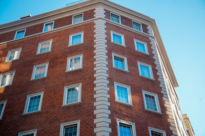 Low angle view of building against clear sky