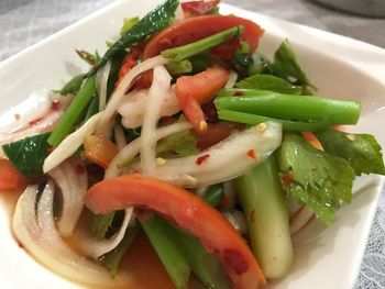 Close-up of salad in plate