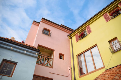 Low angle view of residential building against sky