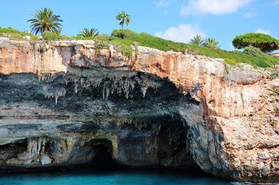 Rock formations in sea