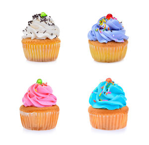 Cupcakes against white background