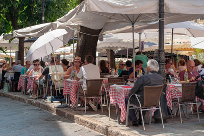 Group of people in restaurant