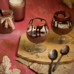 Close-up of christmas decorations on table