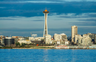 A view of the seattle skyline in washington state. travel scene.