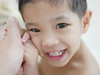 Close-up portrait of cute boy