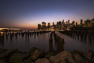 High angle view of city at waterfront