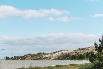 Scenic view of beach against sky