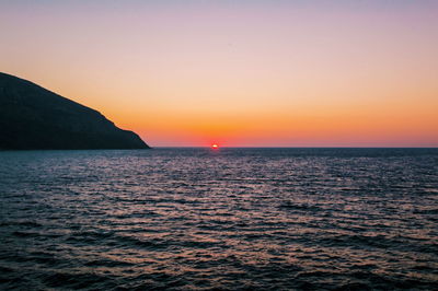 Scenic view of sea at sunset