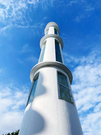 Low angle view of lighthouse against sky