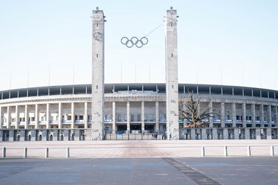 View of built structure against clear sky