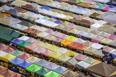 Aerial view of market stall