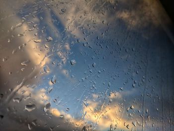 Full frame shot of wet glass window