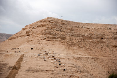 Scenic view of arid landscape against sky