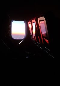 Train against sky seen through airplane window